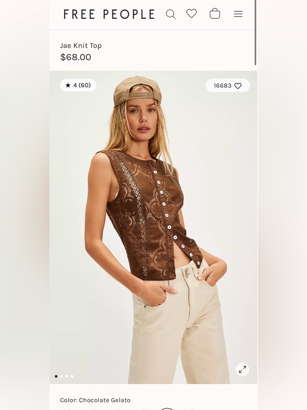 NWOT Free People Jae Knit Top